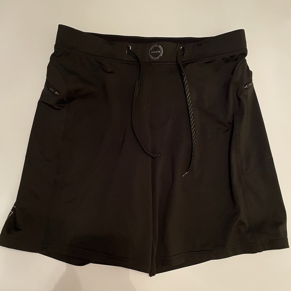 Hylete Black Activewear Shorts Men's‎ Large Drawstring 33" Waist